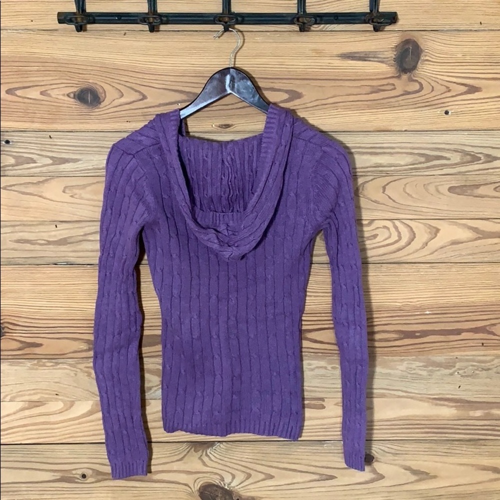 Old Navy Purple Cable Knit Hoodie XS - Picture 3 of 4